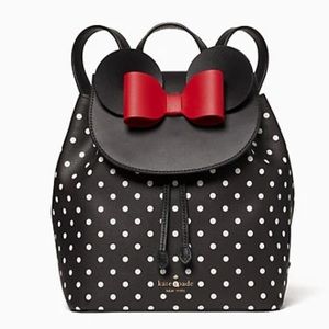 NWT Kate Spade Disney X Minnie Mouse Polka Dot Backpack black white Holiday